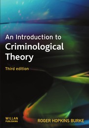 Front cover of An introduction to criminological theory by Roger Hopkins Burke