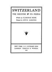Cover of Switzerland, the country and its people by Clarence Rook