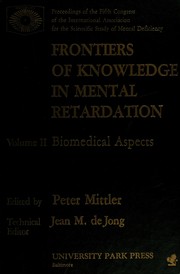 Front cover of Frontiers of knowledge in mental retardation by International Association for the Scientific Study of Mental Deficiency.