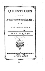 Cover of Questions sur l'Encyclopedie by Voltaire