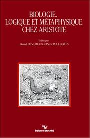 Cover of Biologie, logique et métaphysique chez Aristote by Pierre Pellegrin