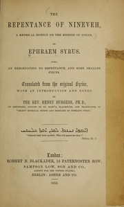 Cover of The repentance of Nineveh by Saint Ephraem Syrus