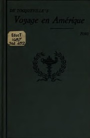Front cover of Voyage en Amérique by Alexis de Tocqueville