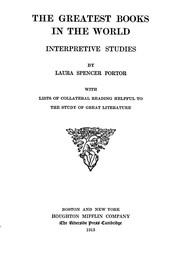 Front cover of The greatest books in the world by Laura Spencer Portor