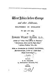 Front cover of West Africa before Europe by Edward Wilmot Blyden
