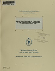 Cover of Massachusetts' financial commitment to public education in the eighties by Massachusetts. General Court. Senate. Committee on Post Audit and Oversight.