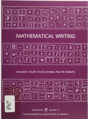Cover of Mathematical writing by Donald Knuth