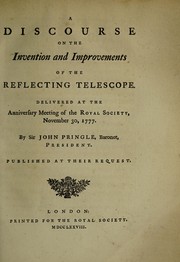 Cover of A discourse on the invention and improvements of the reflecting telescope by Pringle, John Sir