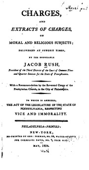 Front cover of Charges and extracts of charges on moral and religious subjects by Jacob Rush