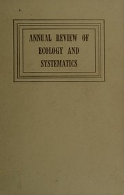Cover of Annual Review of Ecology and Systematics by Richard F. Johnston