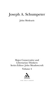 Cover of Joseph a. Schumpeter by John Medearis