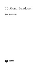 Front cover of 10 MORAL PARADOXES by SAUL SMILANSKY