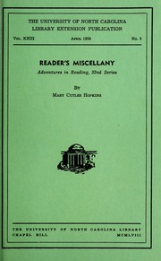 Front cover of Reader's miscellany by Mary Culter Hopkins