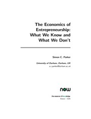 Cover of The economics of entrepreneurship by Simon C. Parker