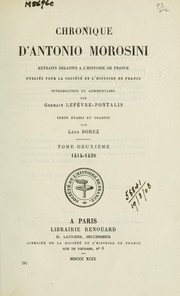 Cover of Chronique d'Antonio Morosini by Antonio Morosini