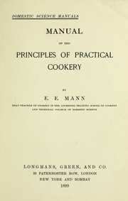 Cover of Manual of the principles of practical cookery by E. E. Mann