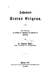Cover of Johannes Scotus Erigena by Huber, Johannes