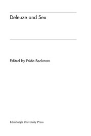 Front cover of Deleuze and sex by Frida Beckman