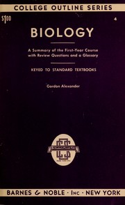 Front cover of An outline of general biology by Gordon Alexander