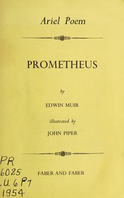 Cover of Prometheus by Edwin Muir