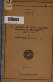 Front cover of A history of public-school support in Minnesota, 1858 to 1917 by Frances Kelley Del Plaine