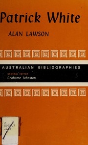 Cover of Patrick White by Alan Lawson