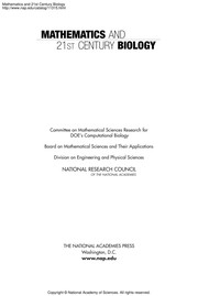 Cover of Mathematics and 21st Century Biology by National Research Council (US)