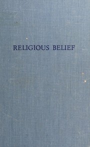 Front cover of Religious belief by C. B. Martin