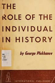 Cover of The role of the individual in history by Georgiĭ Valentinovich Plekhanov