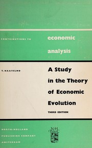 Front cover of A study in the theory of economic evolution by Trygve Haavelmo