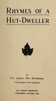 Front cover of Rhymes of a hut-dweller by Albert William Drummond
