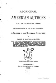 Front cover of Aboriginal American authors and their productions by Daniel Garrison Brinton