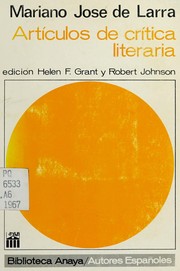 Cover of Artículos de crítica literaria by Mariano José de Larra