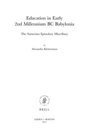 Front cover of Education in early 2nd millennium BC Babylonia by Alexandra Kleinerman