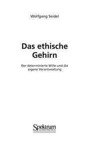 Front cover of Das ethische Gehirn by Wolfgang Seidel