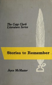 Cover of Stories to remember by Joyce McMaster