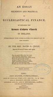 Front cover of An essay religious and political on ecclesiastical finance by David O. Croly