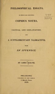 Cover of Philosophical essays by James Ogilvie