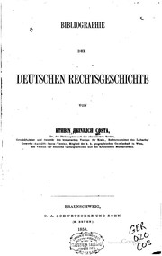 Front cover of Bibliographie der deutschen Rechtsgeschichte by Ethbin Heinrich Costa