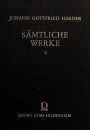 Front cover of Sämtliche Werke by Johann Gottfried Herder