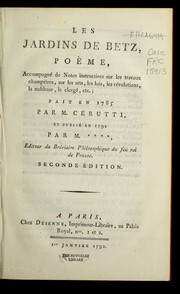 Front cover of Les jardins de Betz by Joseph-Antoine-Joachim Cérutti
