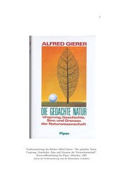 Cover of Die Gedachte Natur by Alfred Gierer
