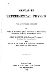Front cover of Manual of experimental physics for secondary schools by Fred Richardson Nichols
