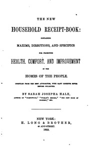 Cover of The New Household Receipt Book by Sarah Josepha Hale