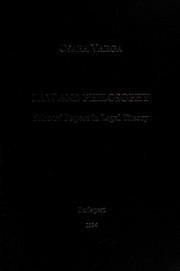 Cover of Law and philosophy by Varga, Csaba