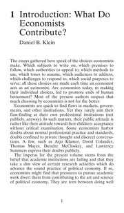Cover of What do economists contribute? by Daniel B. Klein