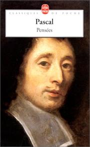 Cover of Pensees by Blaise Pascal
