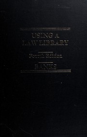 Cover of Using a law library by Margaret A. Banks