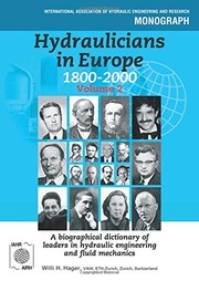 Front cover of Hydraulicians in Europe 1800-2000 by Willi Hager