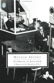 Cover of Eichmann in Jerusalem by Hannah Arendt